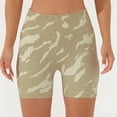 thumbnail image 2 of Pantalones cortos de yoga con estampado digital sin costuras, pantalones cortos de otoño e invierno para mujer, pantalones de yoga adelgazantes de cintura alta que contraen el vientre, color melocotón, 2 of 5