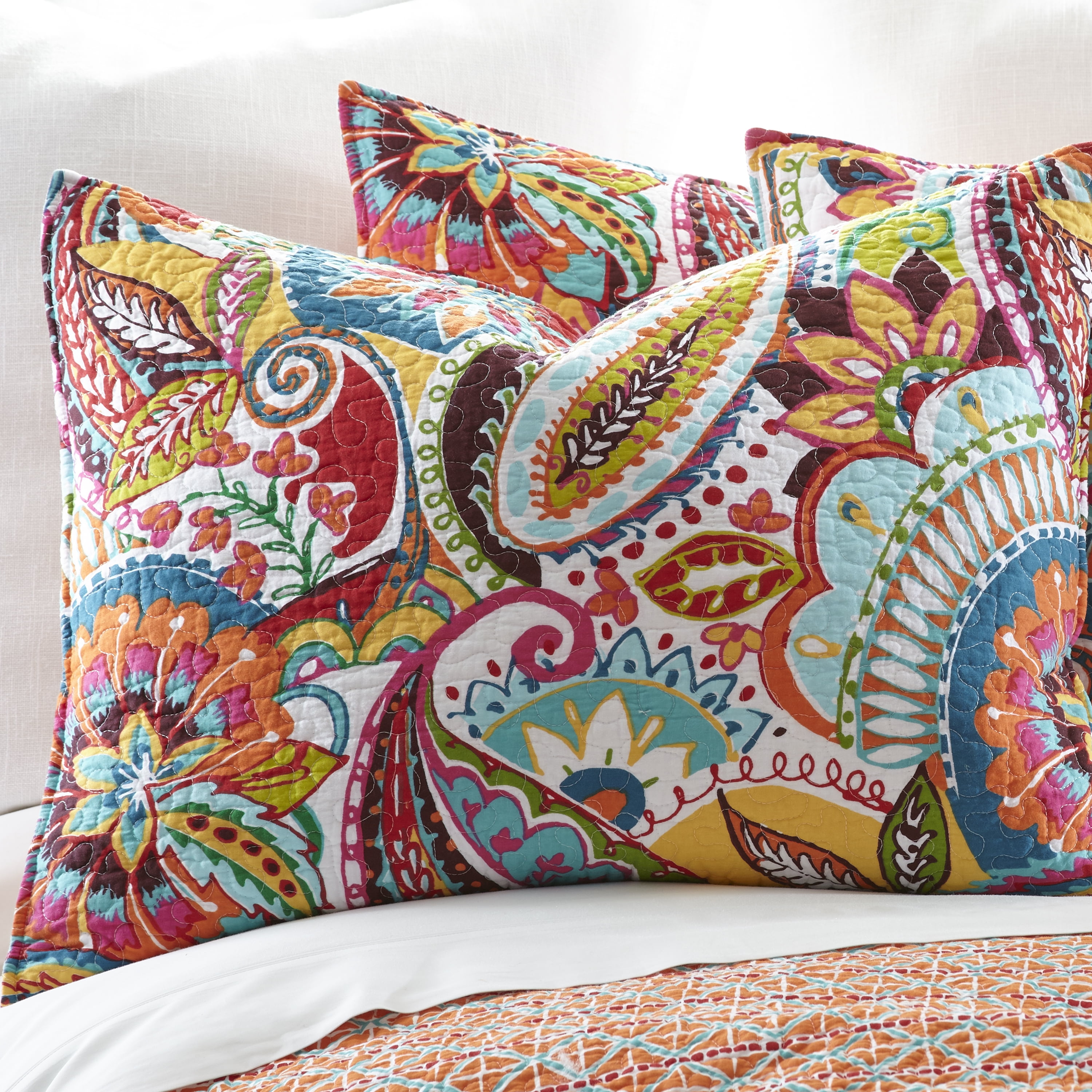 ☆人気☆【1993 STUDIO】☆PAISLEY REVERSIBLE QUILTING VES.T☆ Levtex Home Rhapsody Boho Bedding - King Quilt Set, Paisley