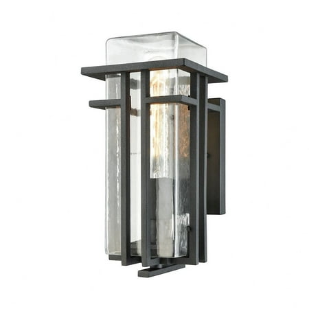

Geometric Style One Light Outdoor Wall Mount with Clear Blown Glass Shade and Bold-Clean Styling Textured Matte Black Finish with Clear Glass Bailey
