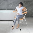 thumbnail image 4 of Griptix Shower Stool Seat Folding Bath Chair Tub Bench Seniors Handicap Adults 330lb, 4 of 7