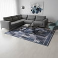 thumbnail image 2 of HomeRoots 665691 8 x 10 ft. Blue & Ivory Southwestern Transitional Washable Machine Made Rectangle Area Rug with UV Protection, 2 of 9