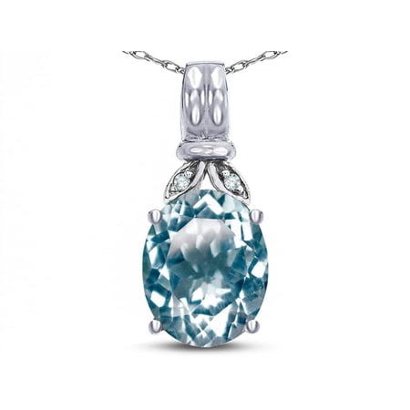 Star K � Oval 10x8 Genuine Sky Blue Topaz Fashion Pendant Necklace