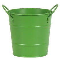 MLINS Green Iron Snack Bucket with Ergonomic Handles for Serving Fries Chips and Storage 4.5 inches
