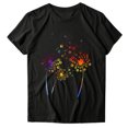 thumbnail image 4 of Gibobby Camiseta de manga corta para mujer Mujeres Blouse Travel Women To Loose Beach(Negro,XL), 4 of 5