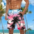thumbnail image 5 of cocolona Mens Hawaiian Print Vacation Beach Shorts Elastic Waist Drawstring Board Shorts Summer Casual Loose Swim Trunks, 5 of 5