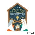 thumbnail image 3 of Big Dot of Happiness Holy Nativity - Shaped Fill-In Invitations - Manger Scene Religious Christmas Invitation Cards with Envelopes - Set of 12, 3 of 7