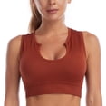 thumbnail image 1 of Women Deep V Sports Soft Bra,Sleeveless Racerback Tank Crop Underwear, 1 of 5