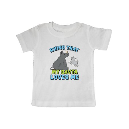 

Inktastic Rhino That My Savta Loves Me with Cute Rhinos Gift Baby Boy or Baby Girl T-Shirt