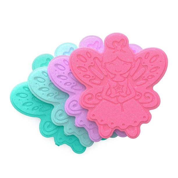 Bentgo Buddies Paquetes de hielo reutilizables con purpurina – Paquetes de hielo delgados para loncheras, bolsas de almuerzo y refrigeradores – Paquete de 4 multicolores (hada)