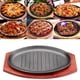 thumbnail image 4 of Cateissary Filete Teppanyaki Madera Hierro Barbacoa Fajita Cena Barbacoa Parrilla Sartenes Herramienta de cocina Suministro Auténtico Soporte Mostrada 8 pulgadas, 4 of 6