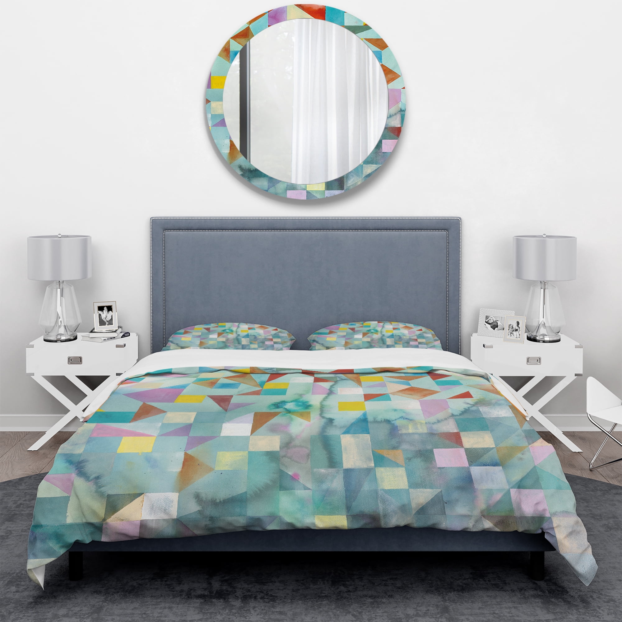 Designart 'Modern Patchwork' Geometric Duvet Cover Set