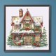 thumbnail image 3 of Pintura de diamante 5D DIY Taladro parcial con forma especial Casa de nieve de Navidad 30x30cm, 3 of 9
