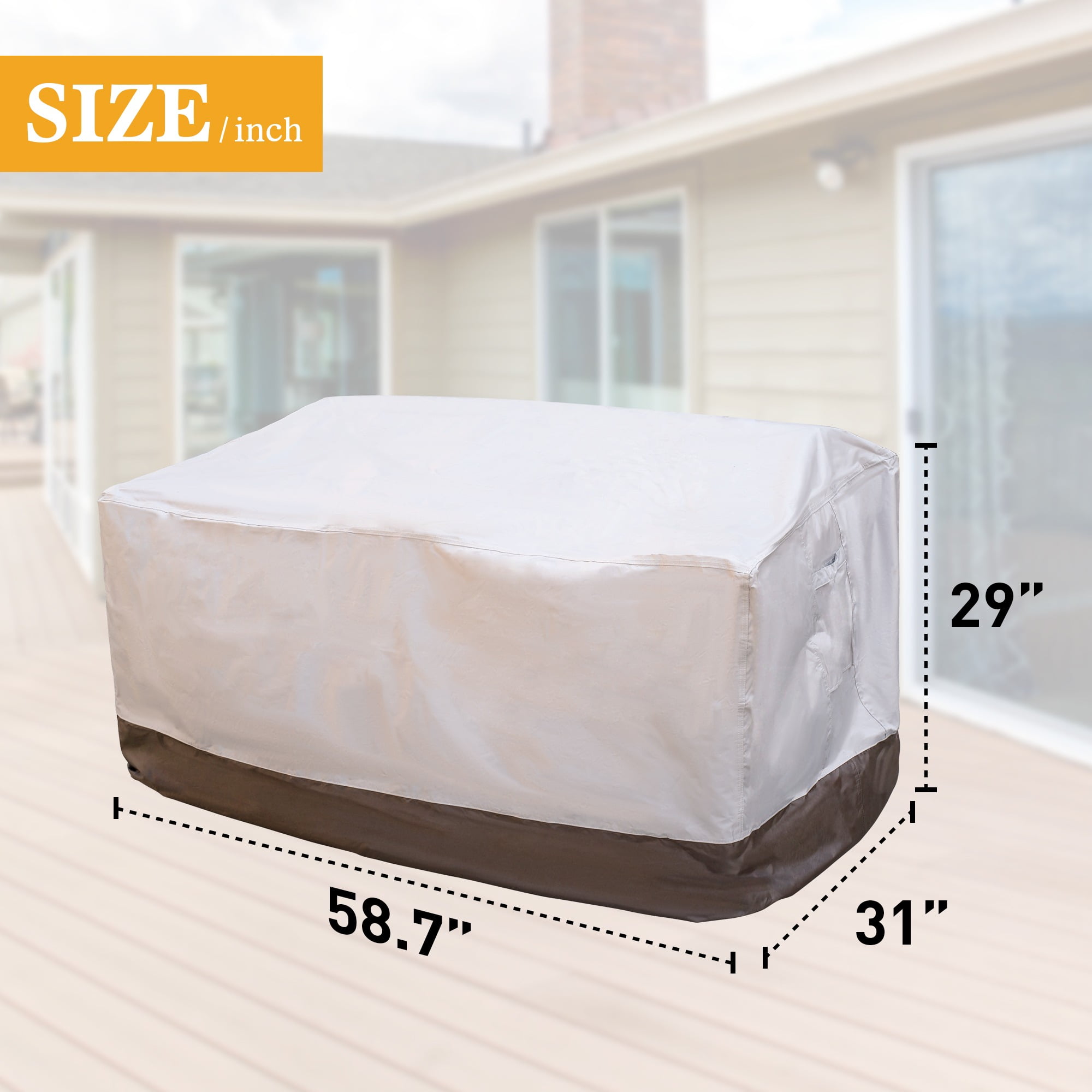 OVIOS Patio Furniture Covers Waterproof Rectangular Outdoor Furniture Cover Weatherproof Heavy Duty 210D Polyester Cover for Patio Table and Chair Set 58x31x29 inches