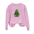 thumbnail image 4 of asdoklhq Christmas Long Sleeve Tops for Women Round Neck Christmas Printed Sweatshirt Long Sleeved Top Sweatshirt Pink XL, 4 of 6