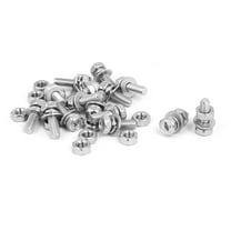 M4 x 12mm 304 Stainless Steel  Hex Head Bolts Nuts w Washers 15 Sets