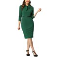 thumbnail image 2 of MODA NOVA Sheath Midi Dresses for Women's Front Tie Neck Wear-to-Work Bodycon Dress, 2 of 6