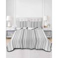 thumbnail image 3 of Black White Striped Twin Size Down Alternative Comforter, Lightweight Comforter Quilt Bedding Set with Pillow Shams Modern Farmhouse Geometric All Seasons Bed Comforter Duvet Insert 68"x86", 3 of 7