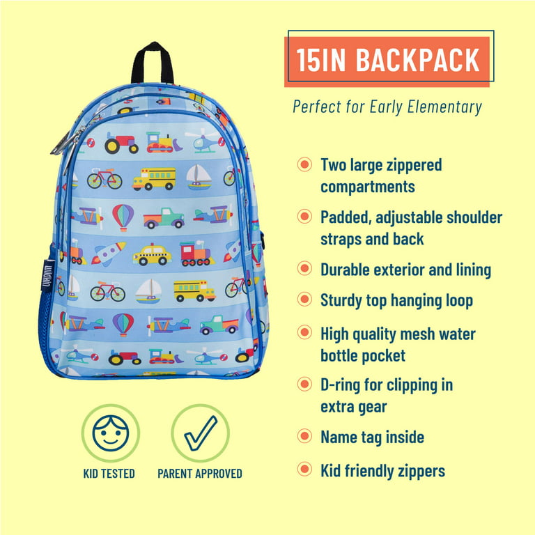 Wildkin 15-Inch Kids Backpack for Boys & Girls, Perfect for Early  Elementary, Backpack for Kids Features Padded Back & Adjustable Strap,  Ideal for