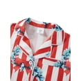 thumbnail image 4 of Argulvti Family Matching Christmas Pajama Set, Striped Bow Wreath Print Long Sleeve Button Down Tops Elastic Waist Pants, 4 of 7