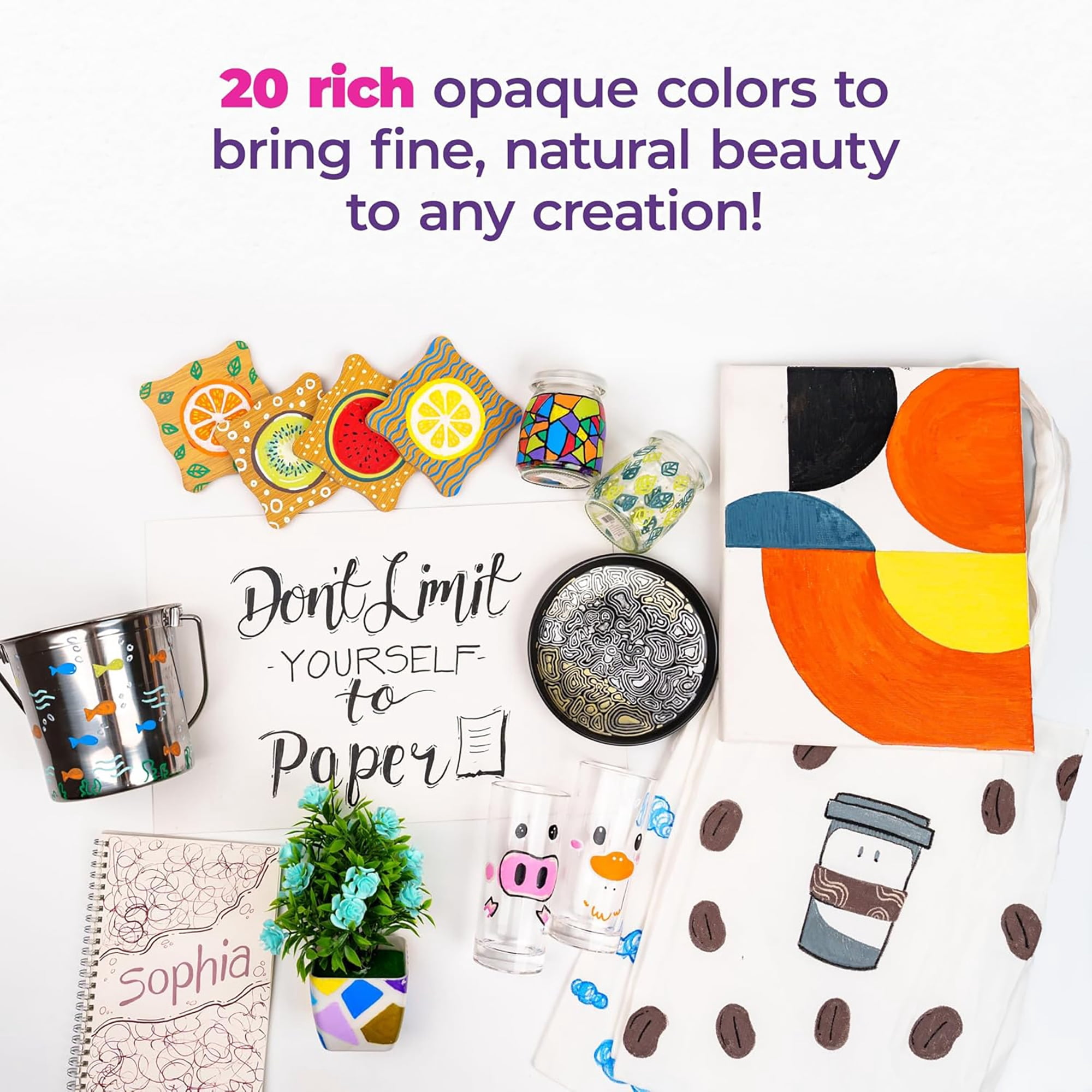 Pintar: Acrylic Paint Markers: Earth Tone - Medium Tip 5mm, 20 Pack - Rich Opague Colors, Japanese Ink Multi-Surface Pens, Premium Art Supplies