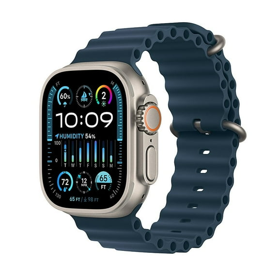 Restored Apple Watch Ultra 2 - GPS   Cellular - 49mm Titanium Case with Blue Ocean Band (Refurbished)