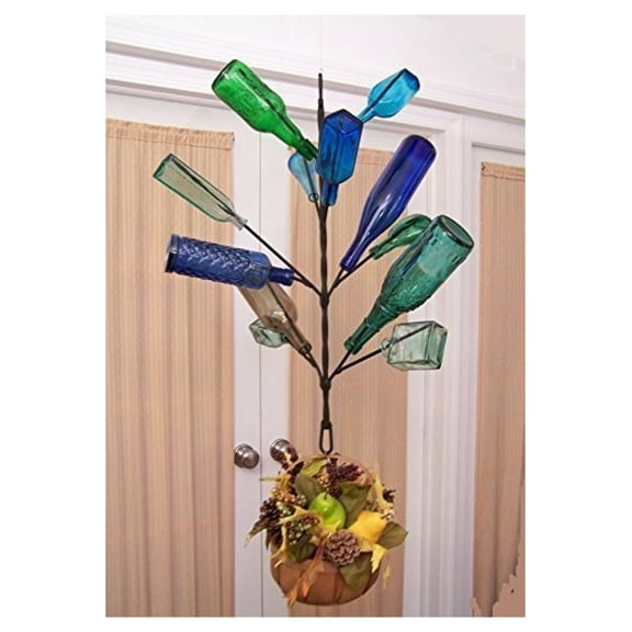 Classic Hanging Southern 12 Bottle Tree ~ PORCH or Garden ~ Wine Bottle ~ Yard and Garden Decor-FREE SHIP -(lower )