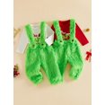 thumbnail image 3 of RUINIXCW Christmas Outfit for Toddler Girl Boy Long Sleeve Tops and Fuzzy Overalls, 3 of 9