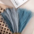 thumbnail image 2 of Large Tall Fluffy Artificial Pampas Grass Faux Bulrush Reed Fake Flower Phragmites Plant for Wedding Home Vase Decoration-Light Gray, 2 of 6