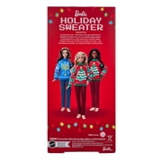 Barbie Holiday Sweater Doll, Collectible Ugly Sweater Doll in Themed Knit Sweater
