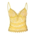 thumbnail image 2 of Pxiakgy womens lingeries lingerie for women Women Yoga Tops Comfort Wirefree Lingerie with Garter Bra Bra Cami Belts Yellow + S, 2 of 4