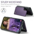 thumbnail image 5 of Dteck for Samsung Galaxy A56 5G Wallet Case with Card Holder & Wrist Strap, RFID Blocking Credit Slots Kickstand Shockproof Phone Cover for Women Men,Purple, 5 of 8