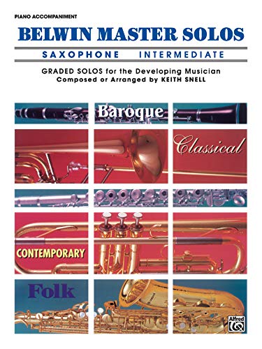 Belwin Master Solos (Alto Saxophone), Vol 1: Intermediate Piano Acc.