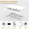 thumbnail image 4 of HUIMART Height Adjustable 37 inch Stand Up Desk Converter, Quick Sit to Stand Tabletop Dual Monitor Riser Workstation, White, 4 of 6