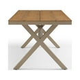 thumbnail image 3 of 70.87" Rectangular Outdoor Dining Table with X-Shape Aluminum Legs-Brown, 3 of 6