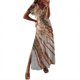 thumbnail image 1 of Gibobby Vestido largo de verano para mujer Mujeres Vestido de primavera Vestido Casual Loose Vestido Floral Ink Impreso de mangas Vestido largo elegante vesti(Caqui,XL), 1 of 5