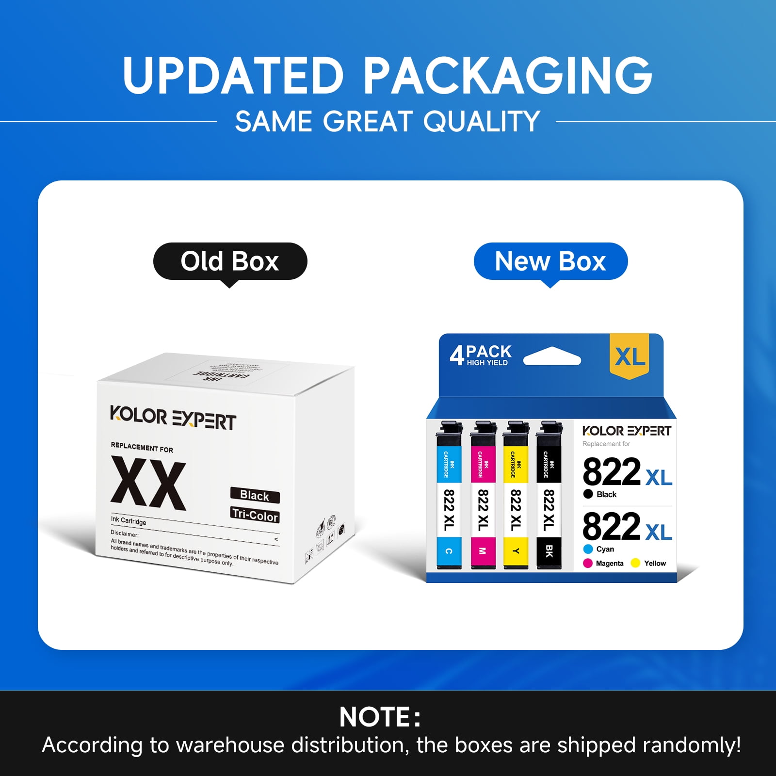 822XL Ink Cartridge Compatible for Epson 822 Ink 822xl Use with Epson Workforce Pro WF-3820 WF-4820 WF-4830 Printer (Black Cyan Magenta Yellow, 4-Pack)