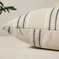 thumbnail image 2 of COOKCOK Throw Pillow Covers 20x20 Set of 2 Striped Pillow Covers Textured Linen Decorative Pillows Square Cushion Covers for Sofa Couch Bed Living Room Farmhouse Decor, Navy Blue, 2 of 7