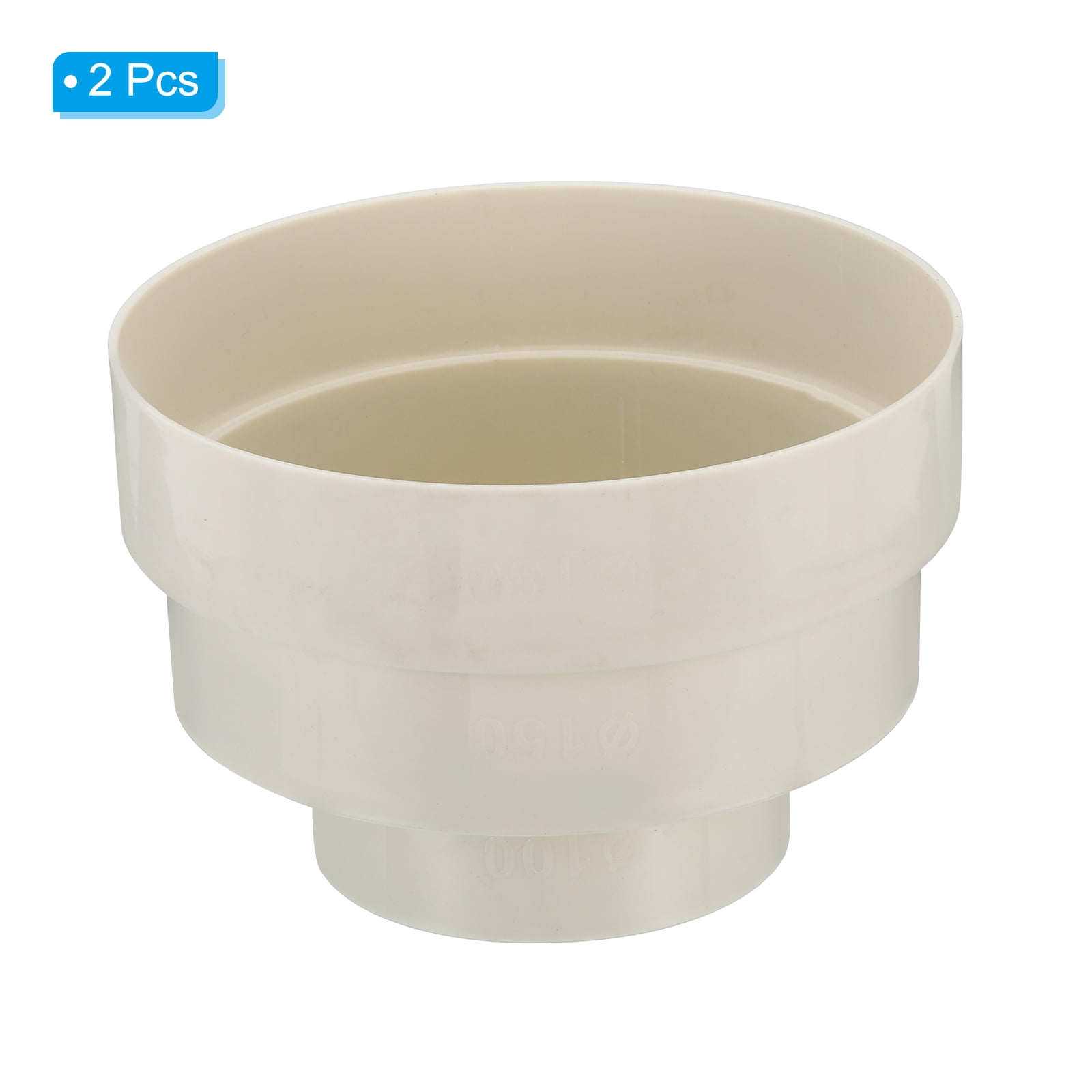 Uxcell 6.5" to 6" to 4" Duct Reducer, 2pcs Duct Connector Ducting Inline Adapter Increaser for HVAC Ventilation