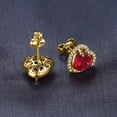 thumbnail image 3 of Jewelrypalace Heart Of Ocean 3.8ct Created Red Ruby Love Forever Halo Stud Earrings 925 Sterling Silver Gold Plated, 3 of 6