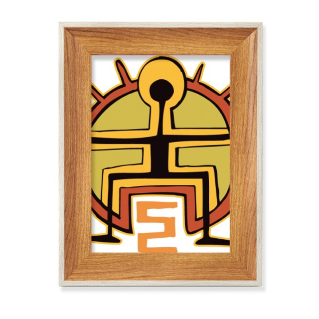 Egypt Figure Sun Totem Desktop Wooden Photo Frame Display Picture Art Painting Multiple Sets