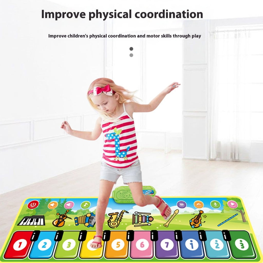 Toddler 8 Instrument Sounds Music Play Mat for Sensory Development Educational Piano Dance Mat