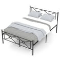 thumbnail image 2 of Gymax Full Size Metal Platform Bed Frame w/ Headboard Mattress Foundation Black, 2 of 10