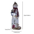 thumbnail image 5 of Dserfhy Christmas Snowman Figurine with Lantern Resin Snowman Statue Art Decor Outdoor Christmas Snowman Door Greeter for Yard Garden Decor, 5 of 7
