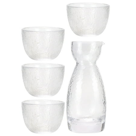 

1 Set Glass Wine Cup Delicate Sake Pot Japanese Style Wine Cup Glass Kettle Kit