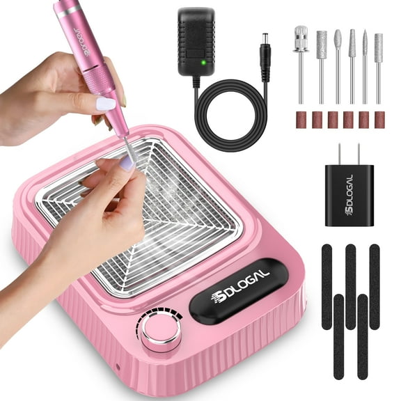 Sdlogal 3-in-1 Electric Nail Drill Polisher with Vacuum Cleaner, 45000 RPM, Polishing,Variable Speed