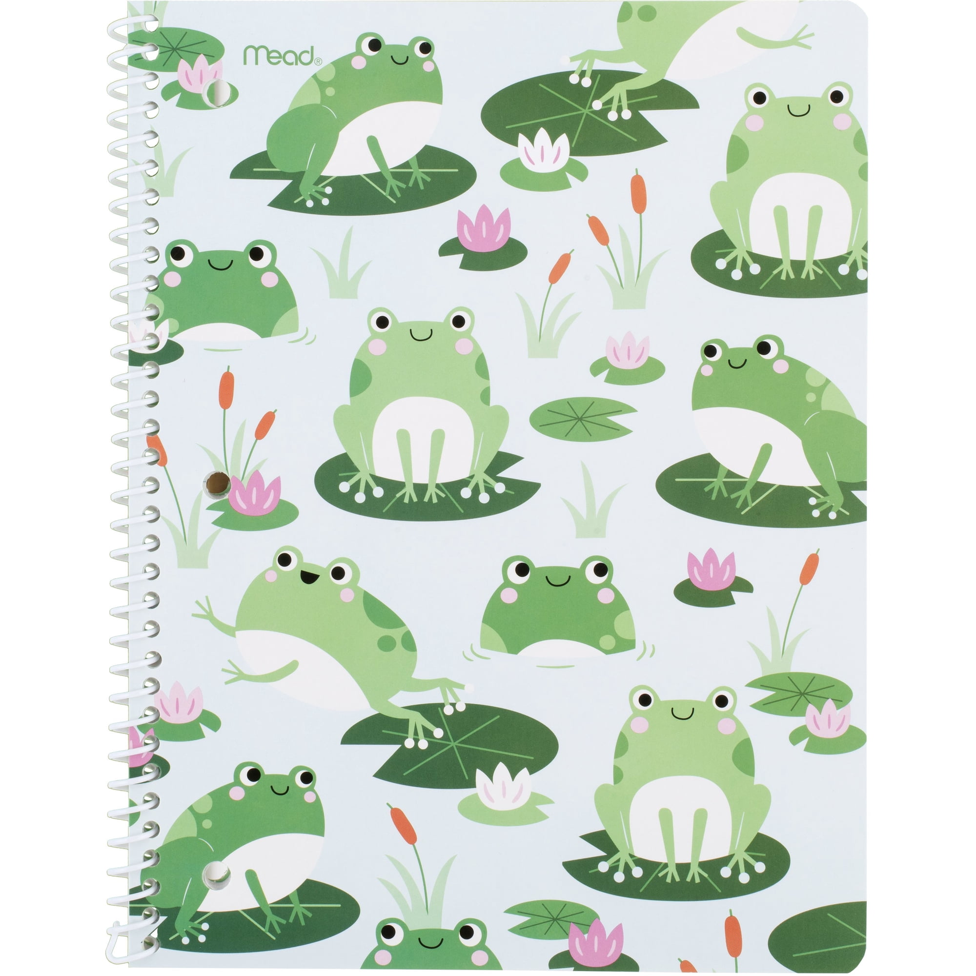 Mead Ribbit 1 Subject Wide Ruled Notebook, 7.5" x 10.5", Frogs, Paper, Spiral, 80 Sheets