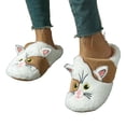 thumbnail image 4 of Willtoo Cute Cat House Slippers for Women Fluffy Plush Slippers Cozy Soft Memory Foam Indoor Outdoor Non-slip Winter Warmth Walking Shoes, 4 of 4