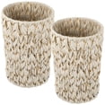 thumbnail image 2 of 2 Pcs Rattan Waste Baskets, 11 in Handwoven Plastic Rattan Trash Can with Wide Opening, Waterproof Waste Bin with Sturdy Metal Frame for Bathroom, Bedroom, Office, Home, 2 of 6