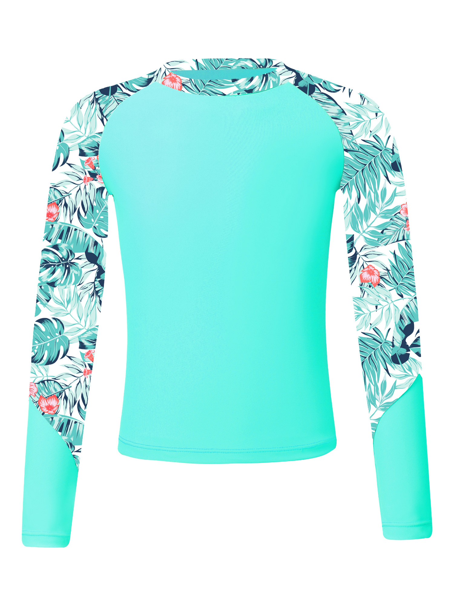 iEFiEL Kids Girls Long Sleeve Print Swim Tops UPF50+ Rash Guard