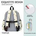 thumbnail image 5 of LightYellow Cartoon Dinosaurs Leaves Pattern Cute School Backpack with Padded Back and Adjustable Shoulder Straps 13.4"x11"x4.7", 5 of 5